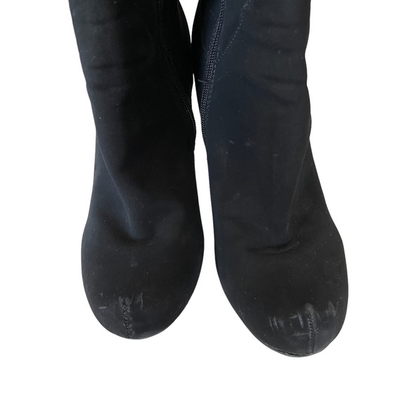 Madeline Girl Suede Thigh High Heeled Boots Black Size 7M - Picture 4 of 8